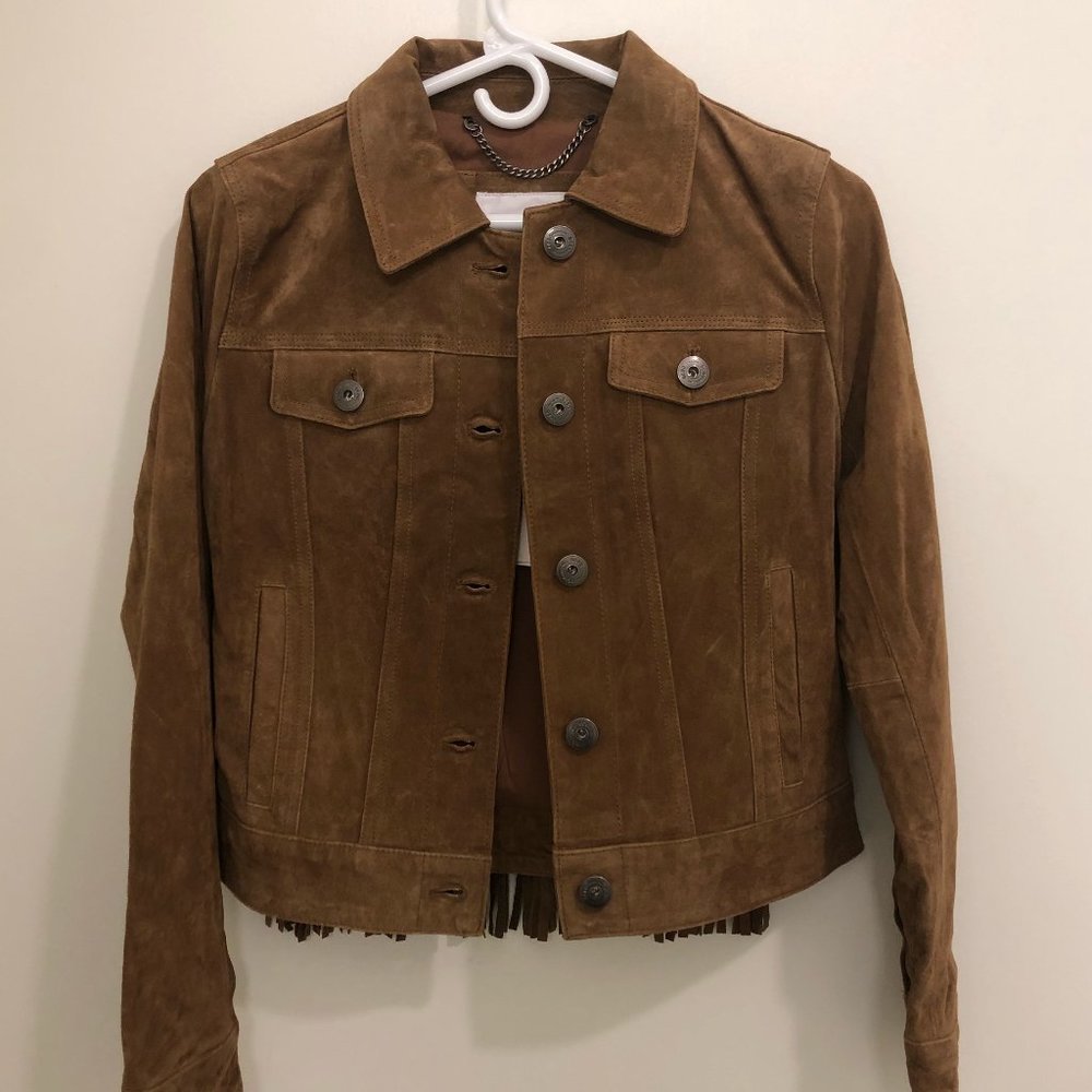 BCBGENERATION | NWT Brown Fringed Suede Jacket